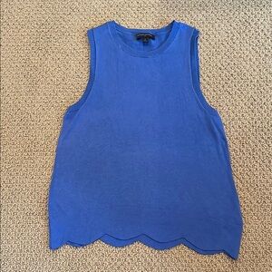 Banana Republic Blue Sweater Tank with Scalloped Bottom